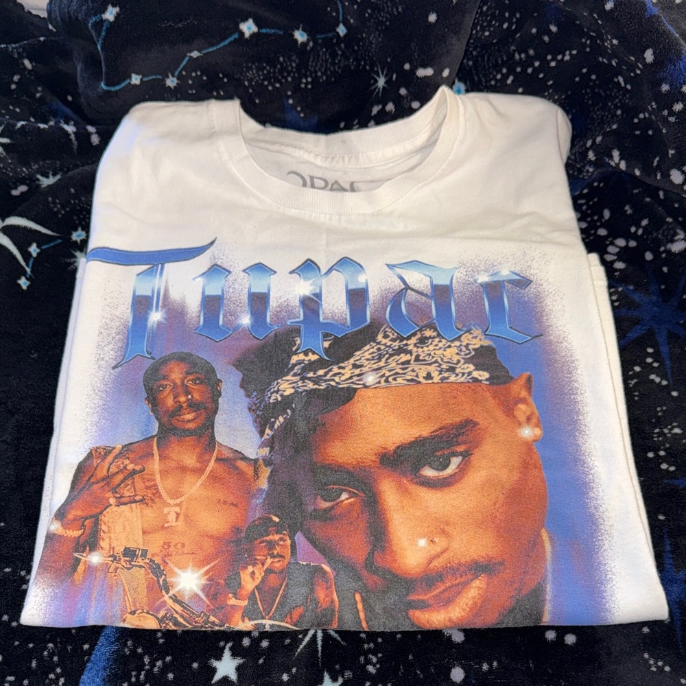 White Tupac All Eyez on Me Graphic T-Shirt